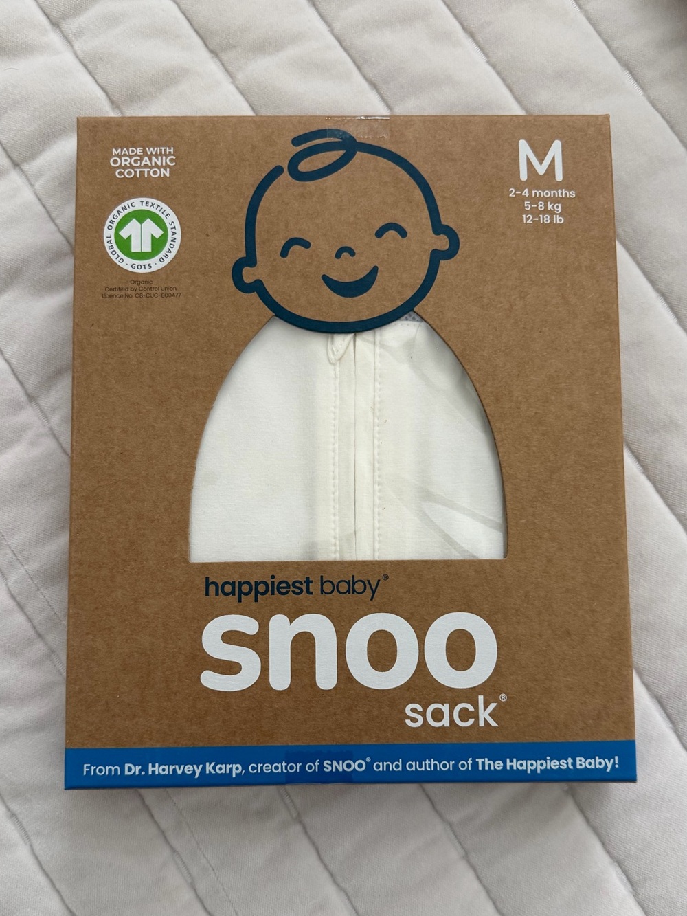 Snoo Sack Baby Sleep Swaddle NEW White (M)